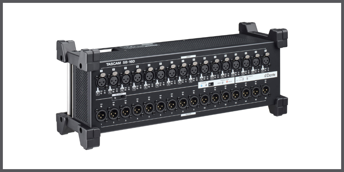 TASCAM Announces SB 16D 16 In 16 Out Dante Enabled Stage Box RAVe PUBS