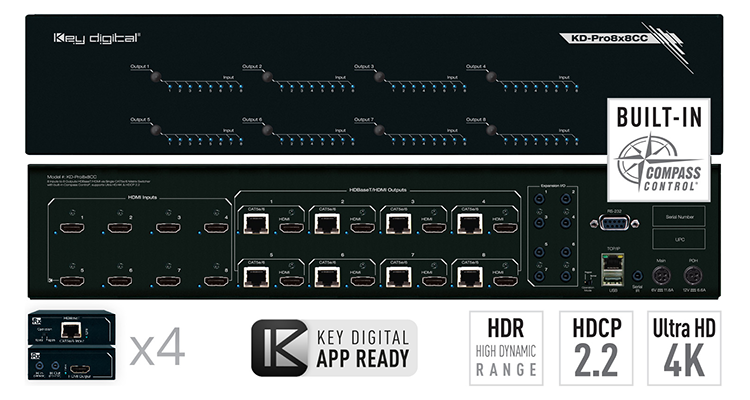 Key Digital Launches HDMI Matrix Switchers with HDBaseT Output and Support of HDCP 2.2, UHD/4K