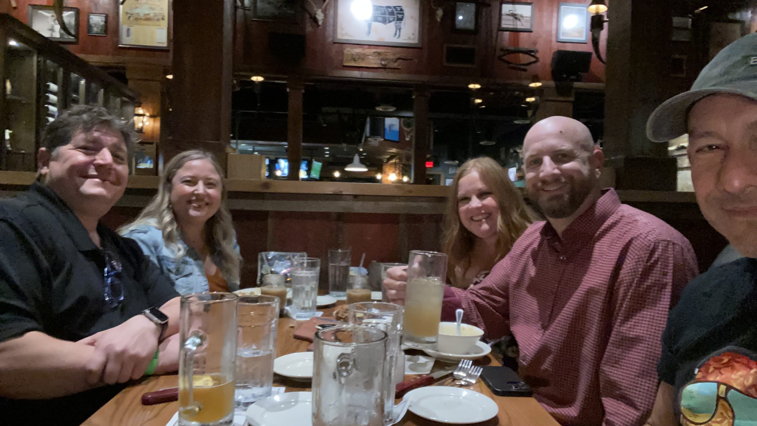 L to R: Tim Albright, Steph Beckett, Megan A. Dutta, Jeremy Caldera and Chuck Espinoza at a networking dinner during InfoComm 2021.