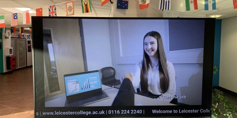 Leicester College Deploys nsign.tv Software Platform for Its Digital Signage Network