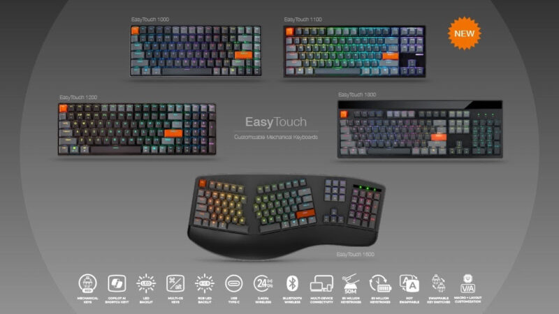 Adesso Launches EasyTouch 1500 Ergonomic Keyboard Series with German-Engineered Cherry Switches for Unmatched Performance and Customization