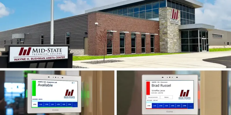Extron Room Scheduling Panels Deployed at Mid-State Technical College AMETA Center